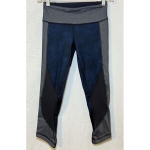 Lululemon Womens Sz 2‎ Wunder Under Crop Sashico Cross Inkwell Rugged Leggings